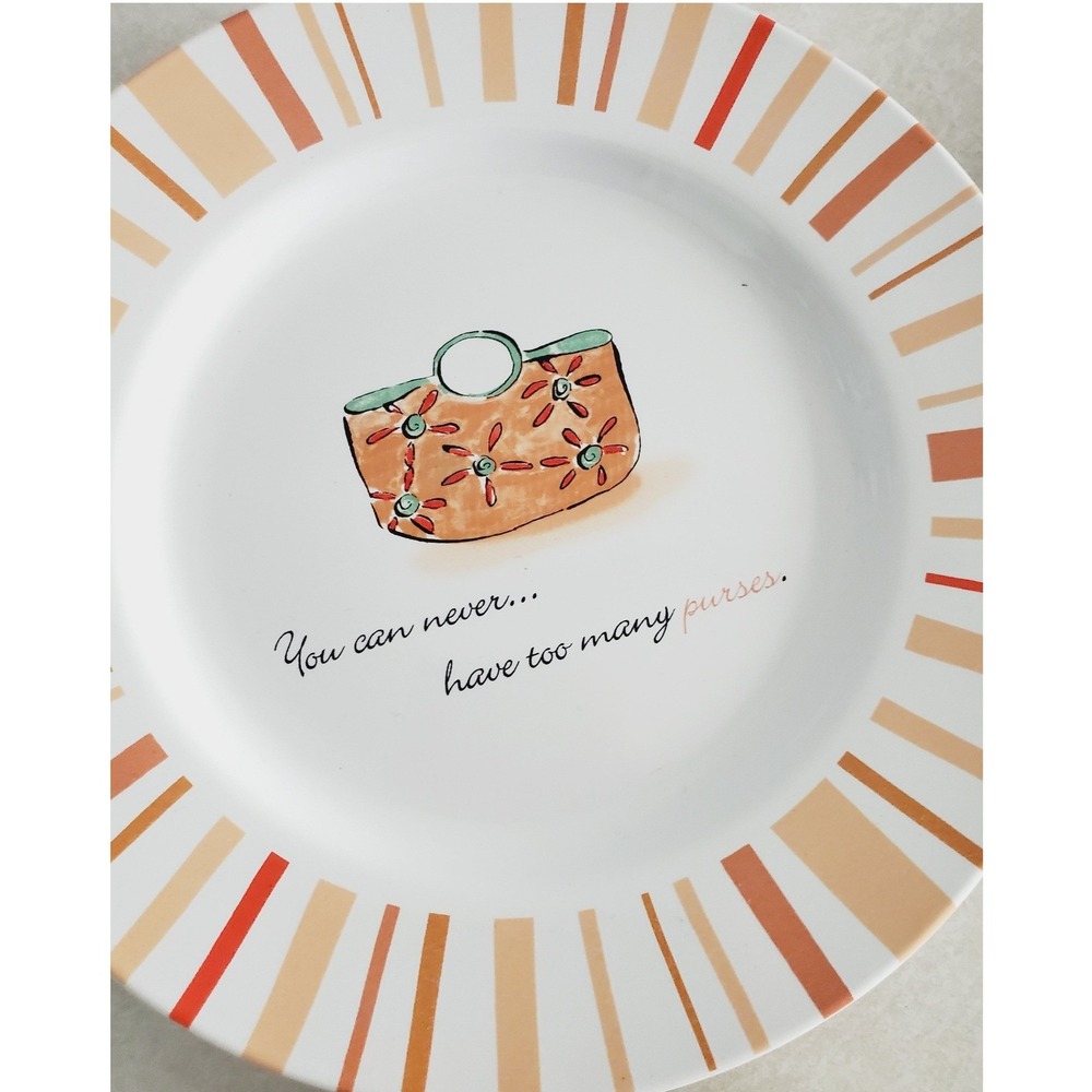 Rosanna 8.25" Replacement Plate White Orange‎ Purse Fashion Tea Party Luncheon
